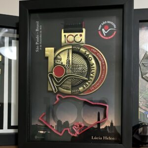 Quadro medalha São Silvestre 15x21cm